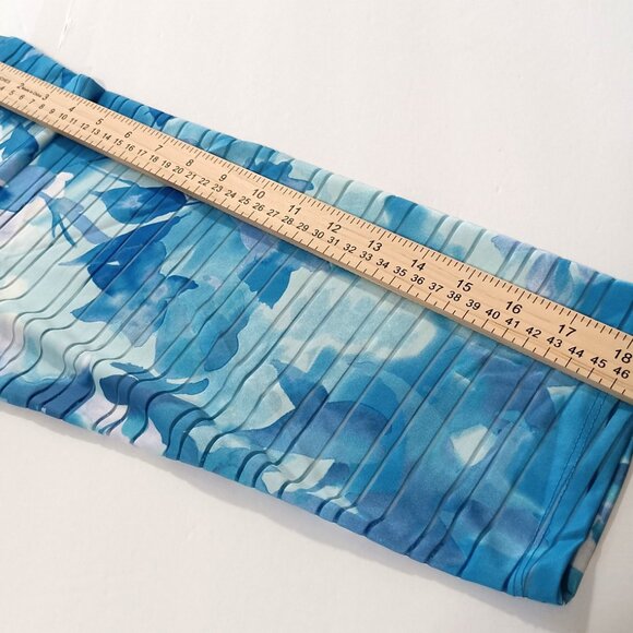 Susan Graver Passport Women's XL Blue Silky Liquid Knit Tunic Floral Print - Picture 12 of 14